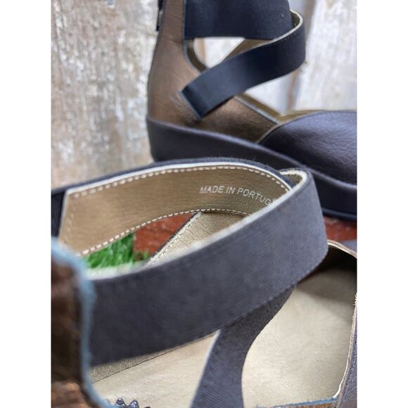 FLY London Bane Brown Copper Leather Platform Ballet Shoes EU38 US Women's 7.5-8 - Picture 5 of 9